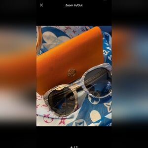 Tory Burch Greyblack Uv Sunglasses Orange Beautiful Case Dust Cover Tb